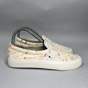 Madewell Sidewalk Shoe Womens 6 Paint Spattered Recycled Canvas Slip On Sneakers